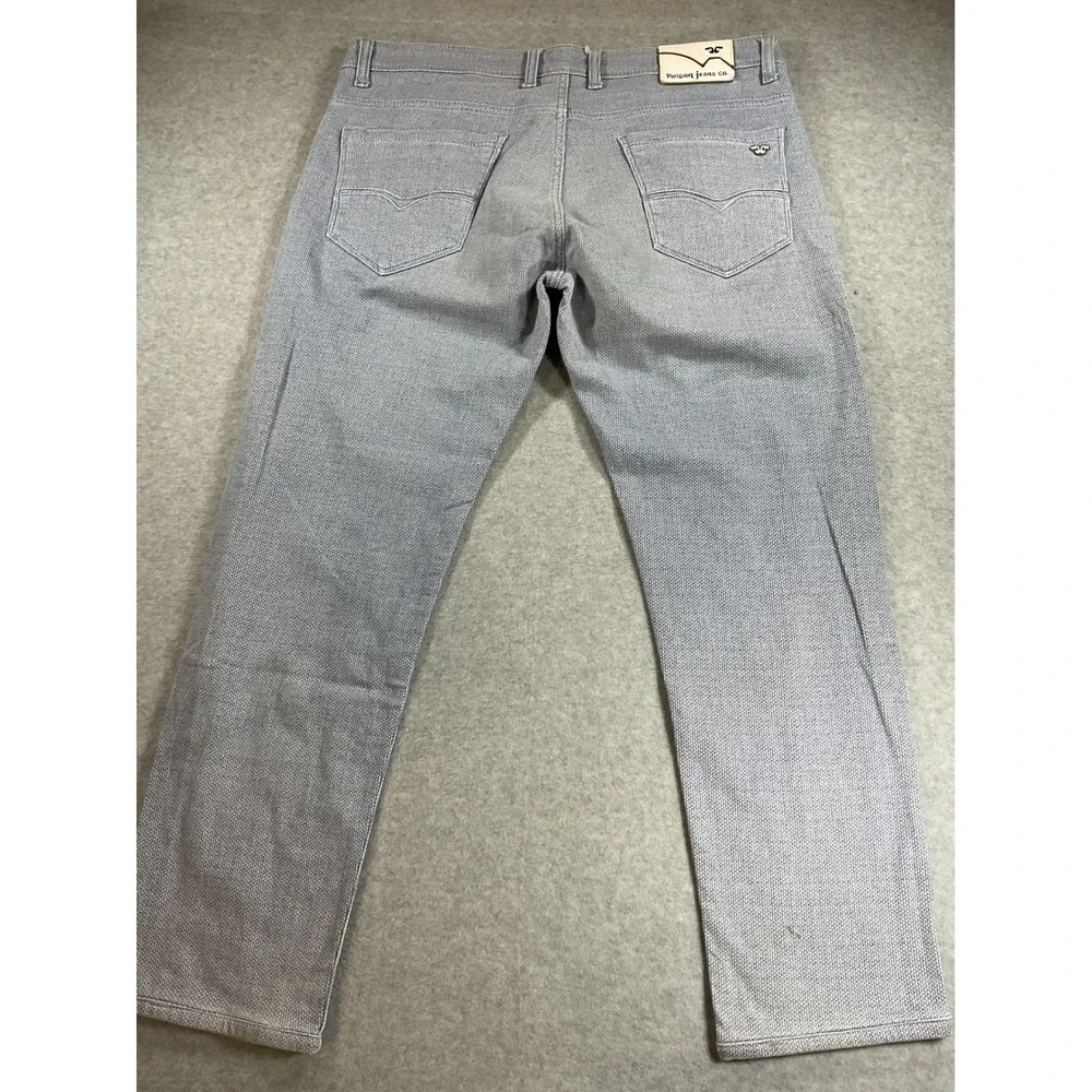 Poison Jeans Berlin Fit Slim Leg Low Rise Blue Textured Denim Mens 38x28 1758